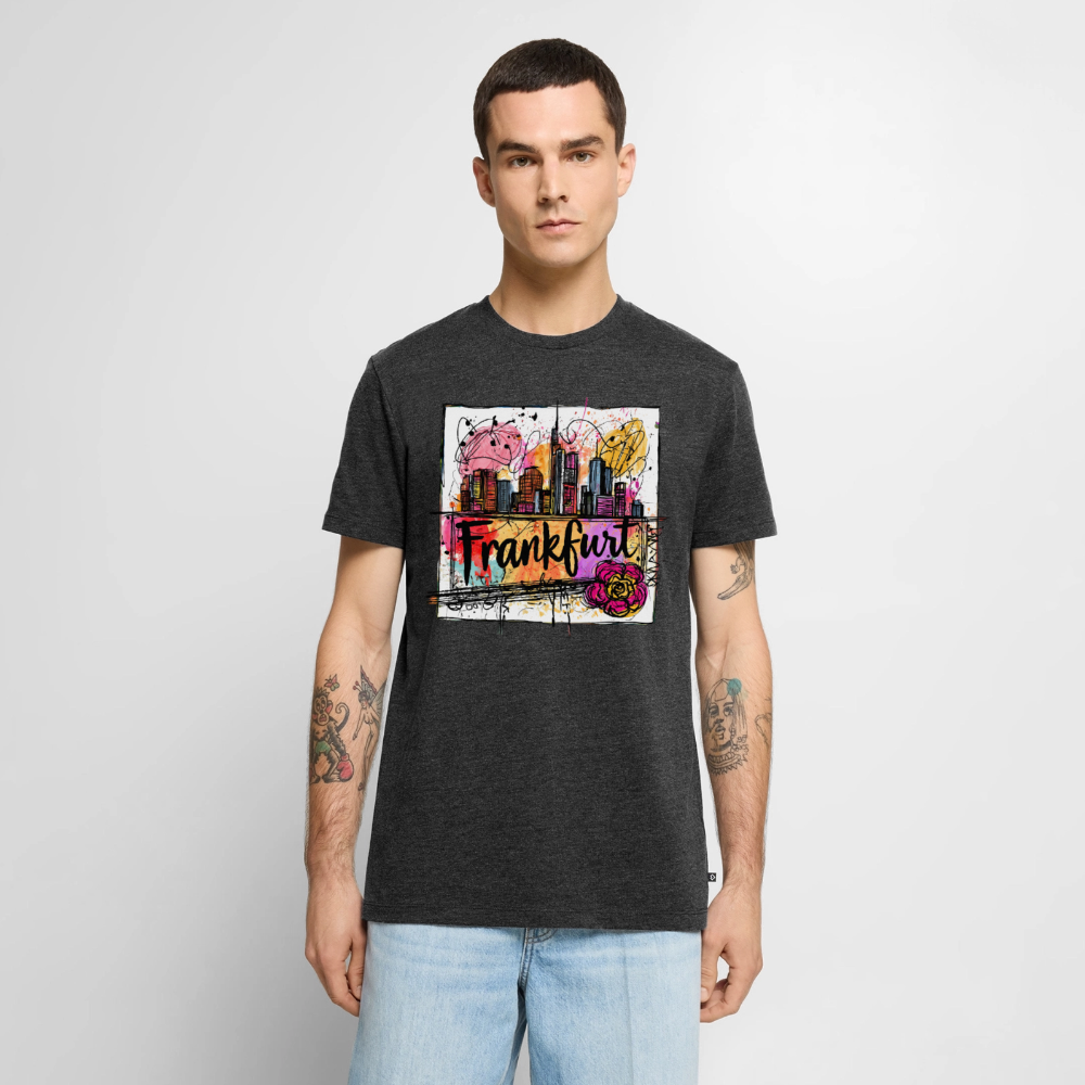 Frankfurt Skyline - Männer Premium T-Shirt - Anthrazit meliert