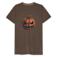 Gruseliger Horror Kürbis -Happy Halloween - Männer Premium T-Shirt - Edelbraun