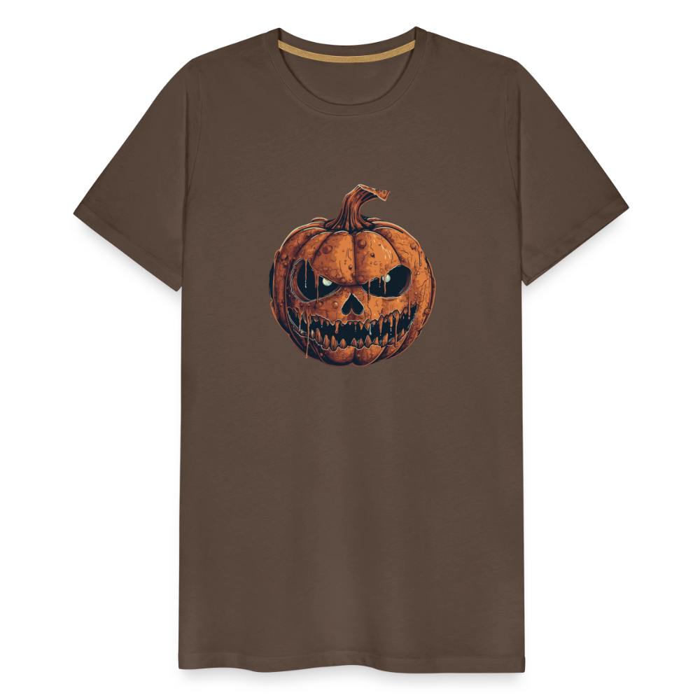 Gruseliger Horror Kürbis -Happy Halloween - Männer Premium T-Shirt - Edelbraun