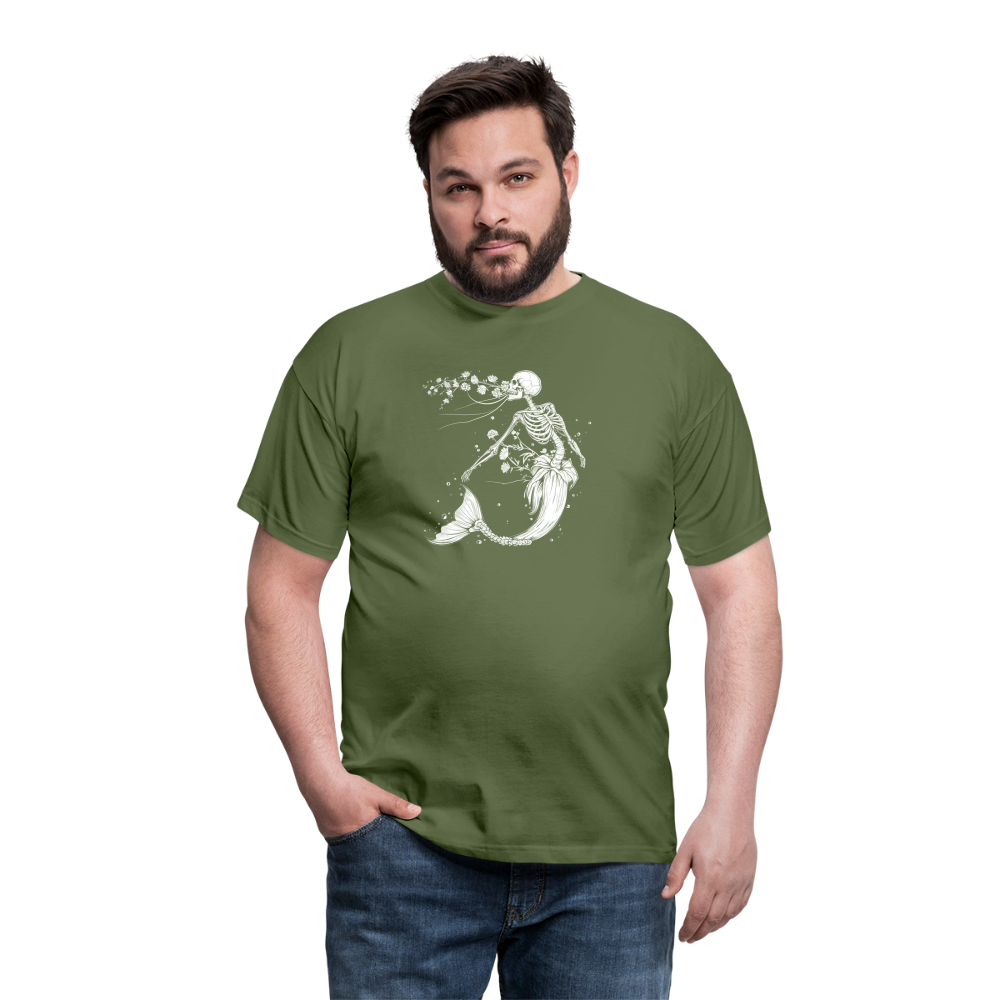 Florale Skelett Meerjungfrau - Männer T-Shirt - Militärgrün