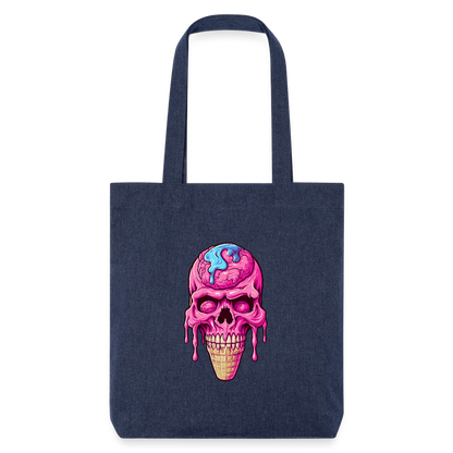 Totenkopf Eistüte - Happy Halloween - Stanley/Stella recycelter Heavyweight Stoffbeutel - by Artful Alchemist