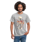 Skelett mit zarten Blumen im Boho Look - Männer T-Shirt - Grau meliert