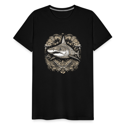 Cooler Hai mit Boho/Tribal Mustern - Männer Premium T-Shirts - by Artful Alchemist