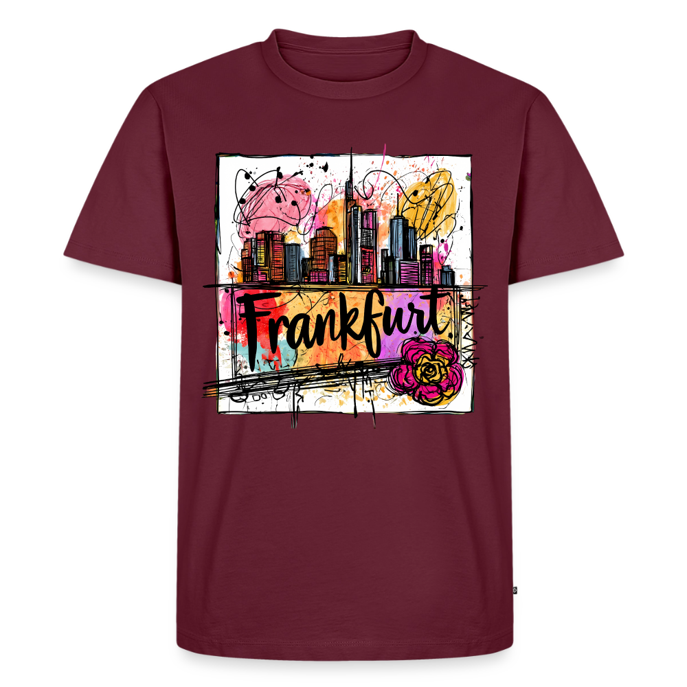 Frankfurt Skyline - Männer Premium T-Shirt - Burgunderrot