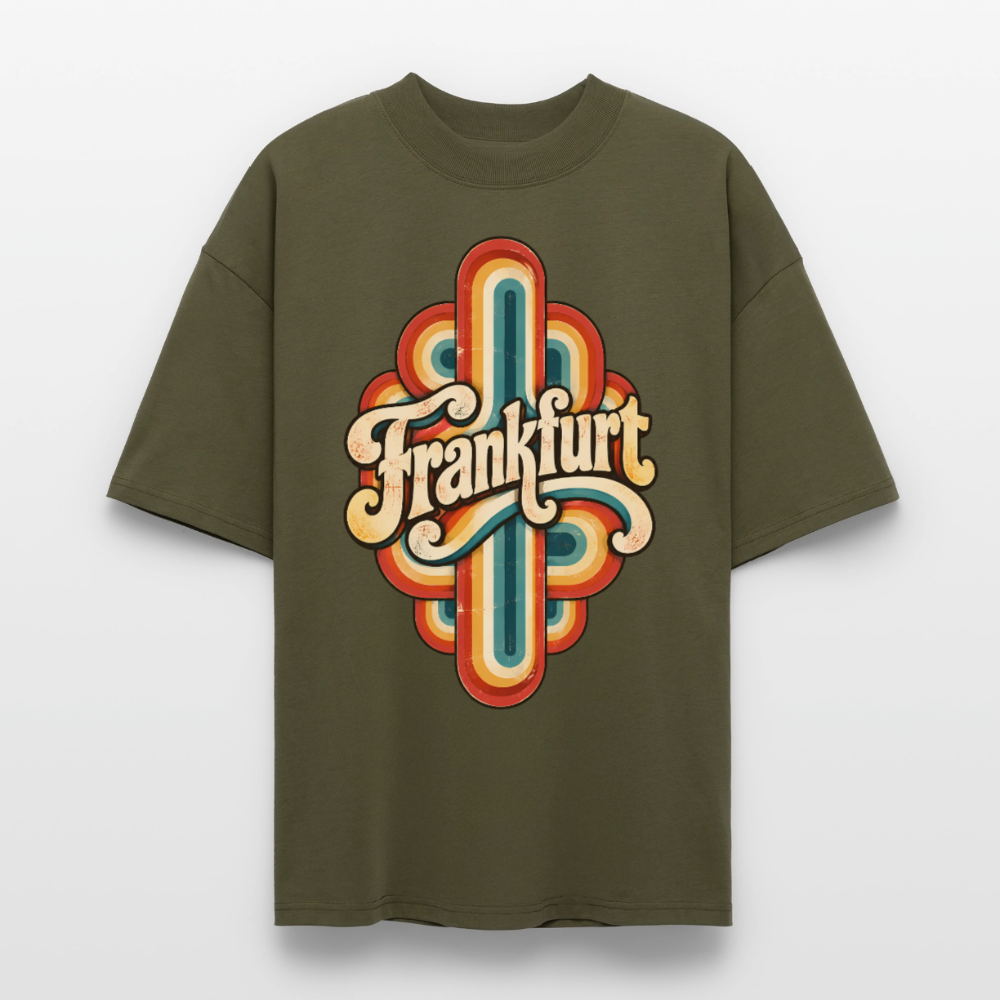 Frankfurt Retro – Oversized Unisex Bio T-Shirt - Khaki