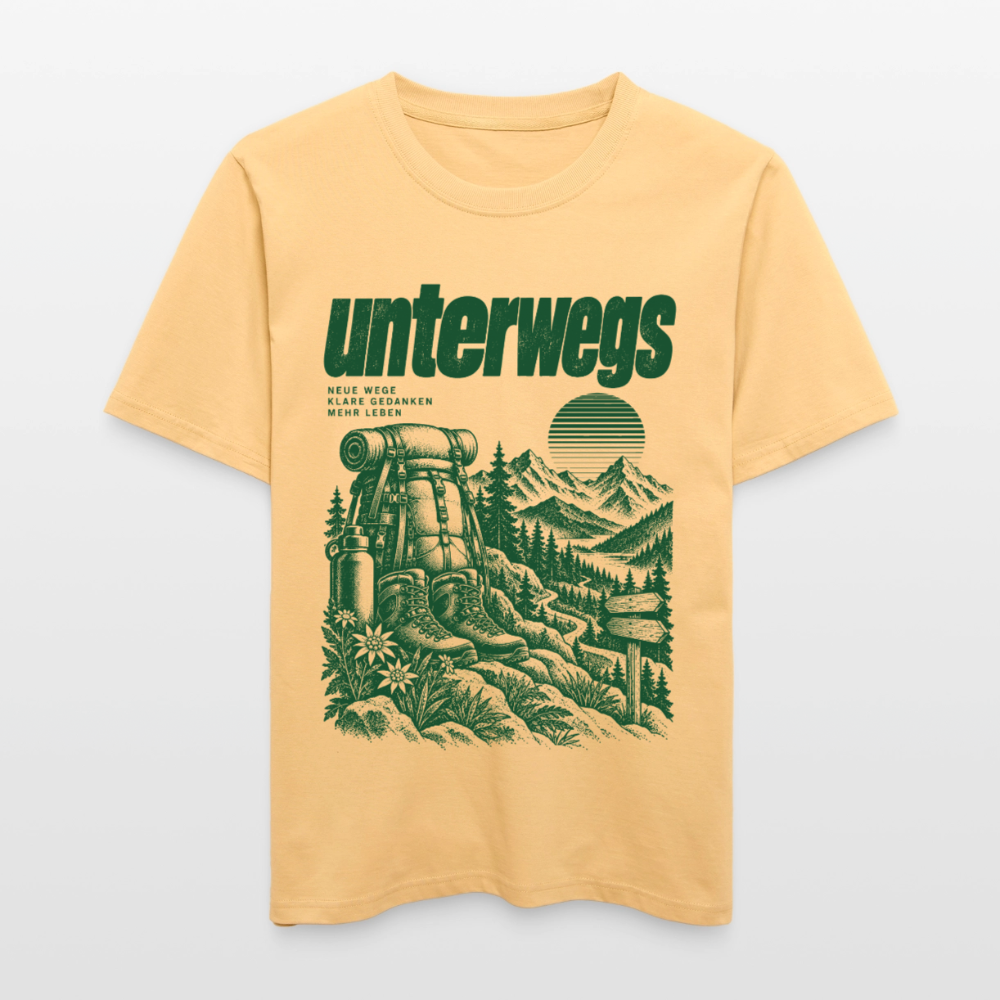 Unterwegs – RELAXED FIT Unisex Organic T-Shirt - Hellgelb