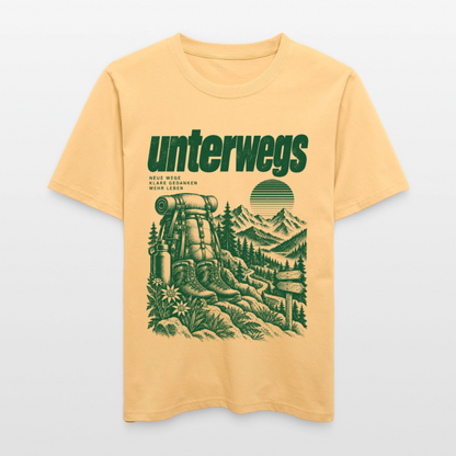 Unterwegs – RELAXED FIT Unisex Organic T-Shirt - Hellgelb