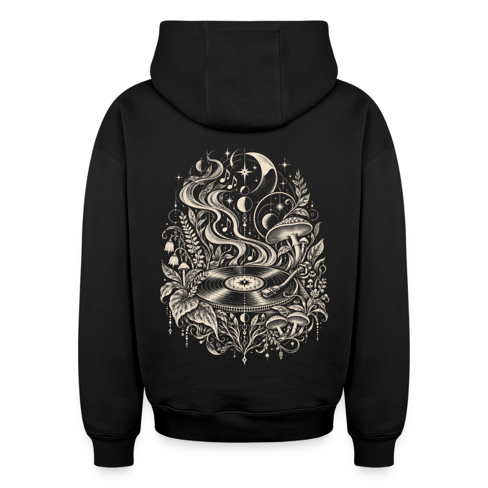 Moonlight Vinyl – Oversized Heavyweight Unisex Hoodie - Schwarz