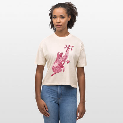 Floral Slowdown – Faultier Kunst - Stanley/Stella Frauen Boxy Bio-T-Shirt Nova - by Artful Alchemist