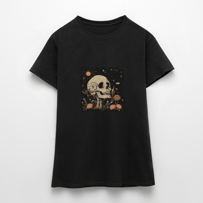 Boho Hippie Skelett im 60er, 70er Jahre Look - Frauen T-Shirt - by Artful Alchemist