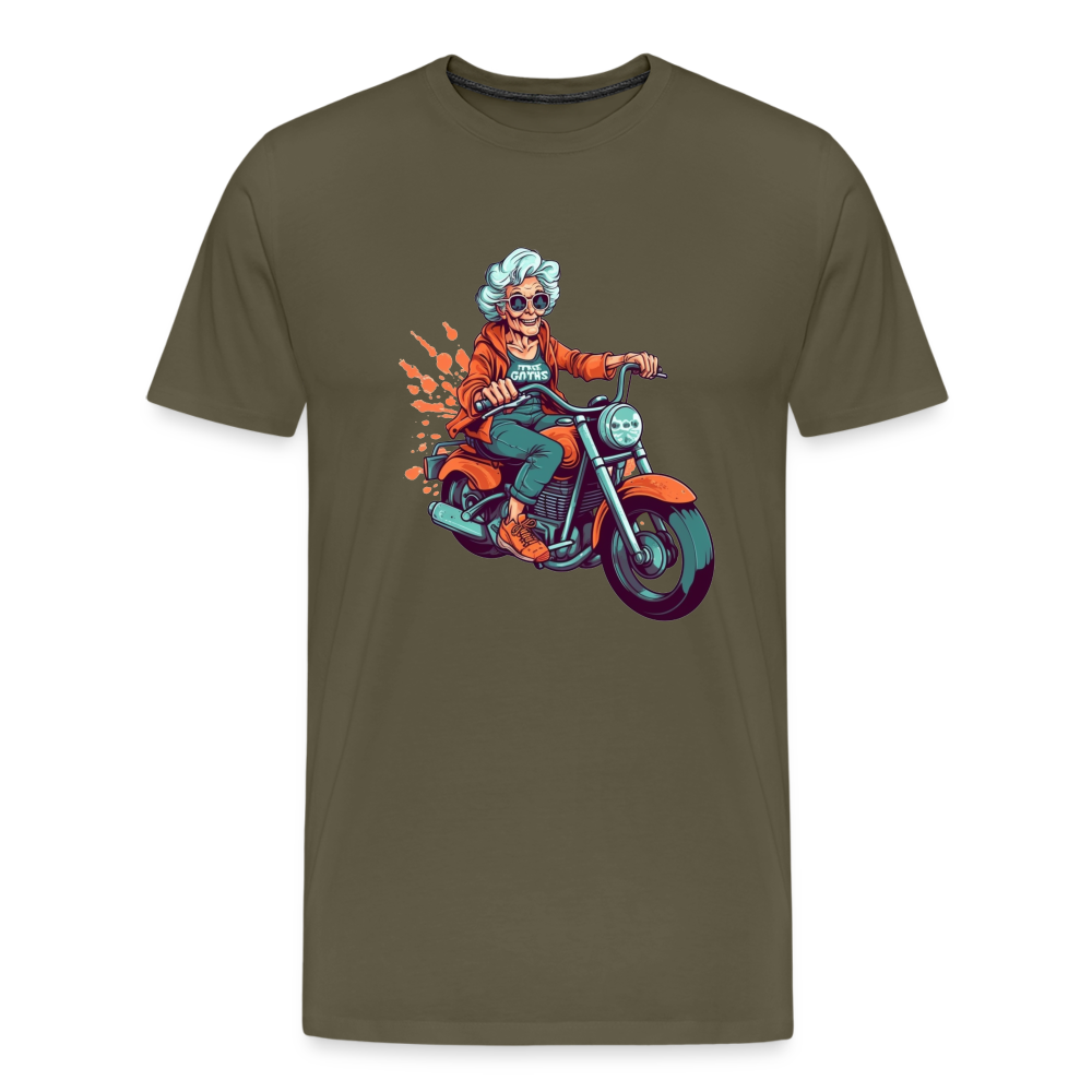 Coole alte Biker Oma - Motorrad Omi  - Männer T-Shirt - Khaki