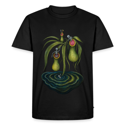 Flora Mortis - Kannenpflanze mit Skeletten - Männer Premium T-Shirt - Schwarz