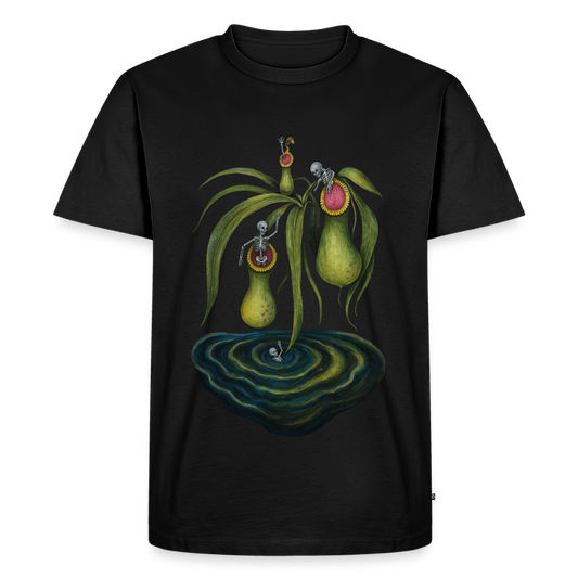 Flora Mortis - Kannenpflanze mit Skeletten - Männer Premium T-Shirt - Schwarz