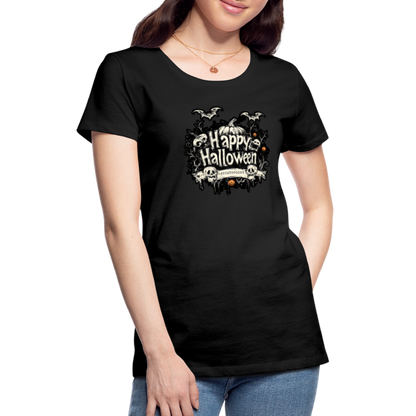 Happy Halloween mit Kürbissen als Schriftzug  #stayspooky - Frauen Premium T-Shirt - Schwarz