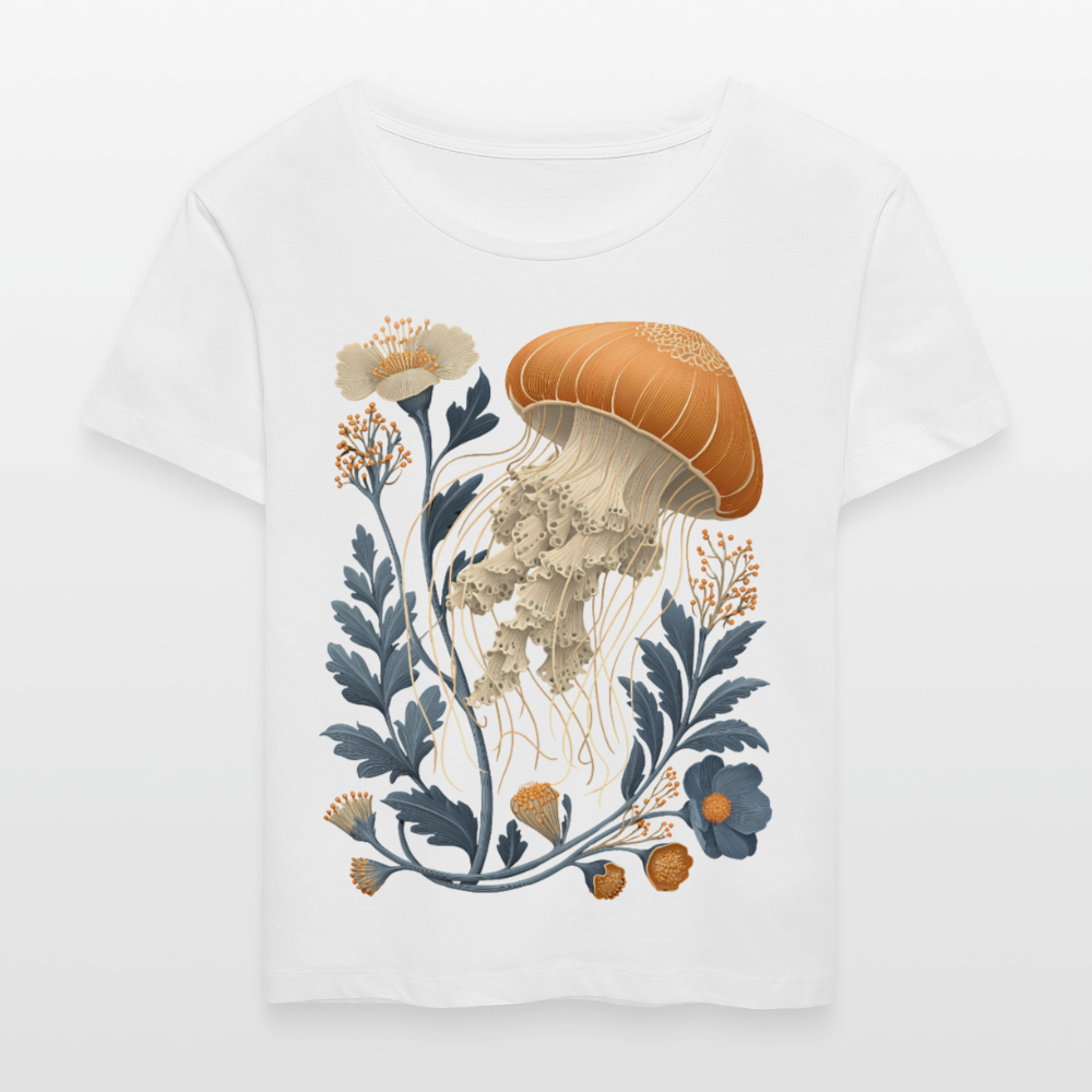 Floral Jellyfish - Stanley/Stella Relaxed Rundhals Frauen Bio-T-Shirt SERENA - Weiß