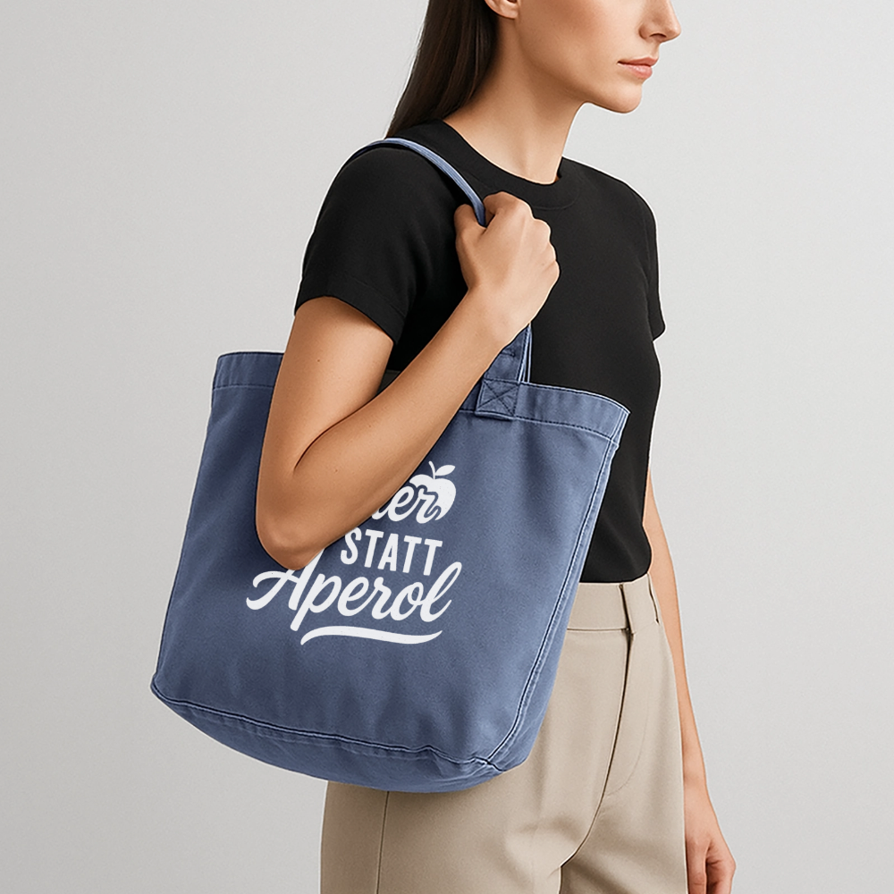 Äppler statt Aperol - Vintage-Washed Shopper - Vintage Denim