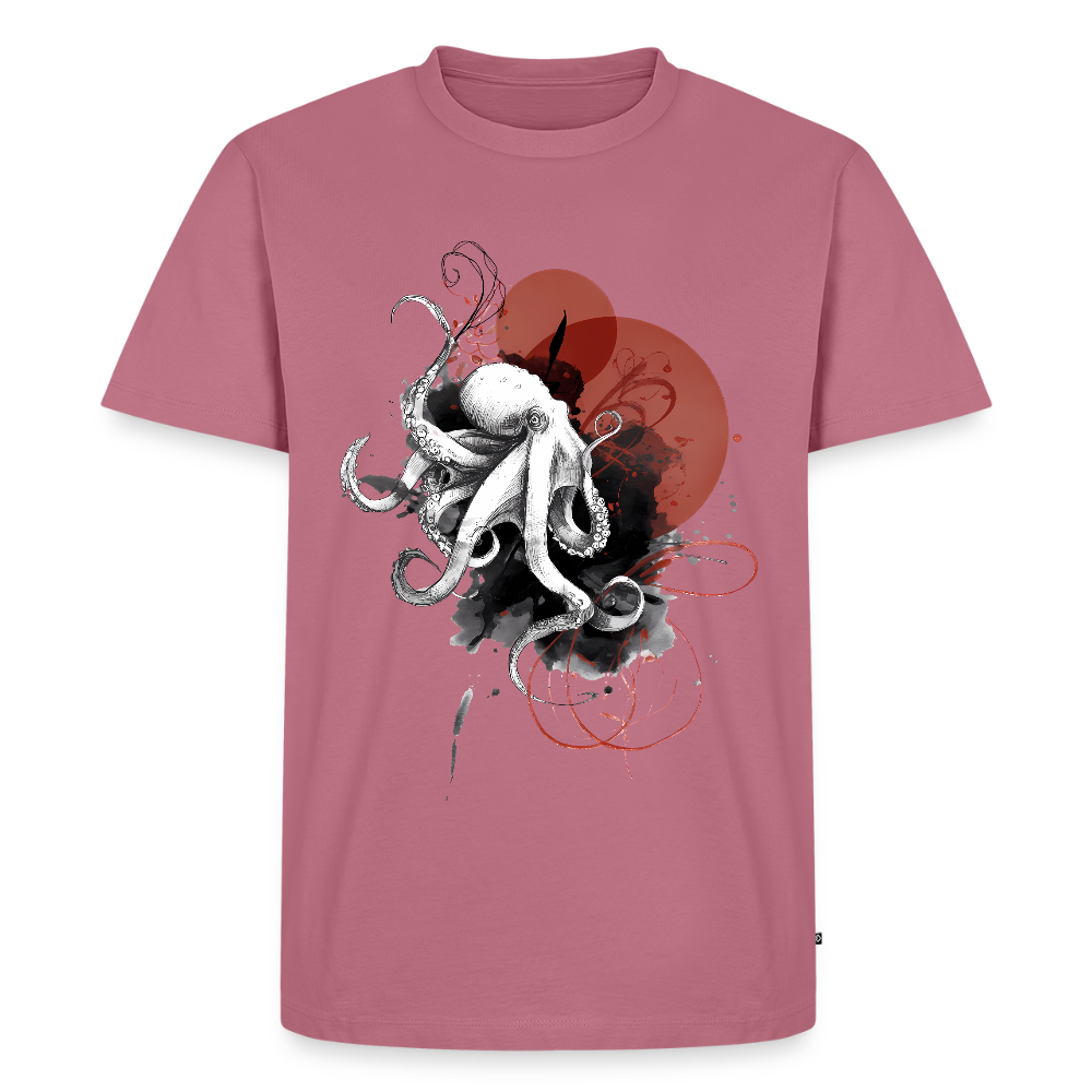 Oktopus Design – Tiefsee trifft Kunst - Männer Premium Bio T-Shirt - Mauve