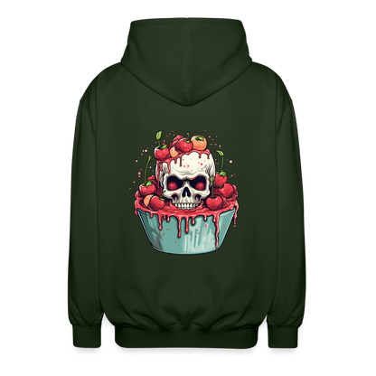Gruseliges Horror Kirschtörtchen - Happy Halloween - Unisex Kapuzenjacke - by Artful Alchemist