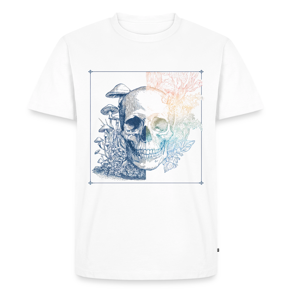 Neon Decay – Surreal Skull - Männer Premium Bio T-Shirt - Weiß