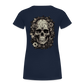 Boho Totenkopf mit Tattoos und Blumen - Frauen Premium T-Shirt - Navy