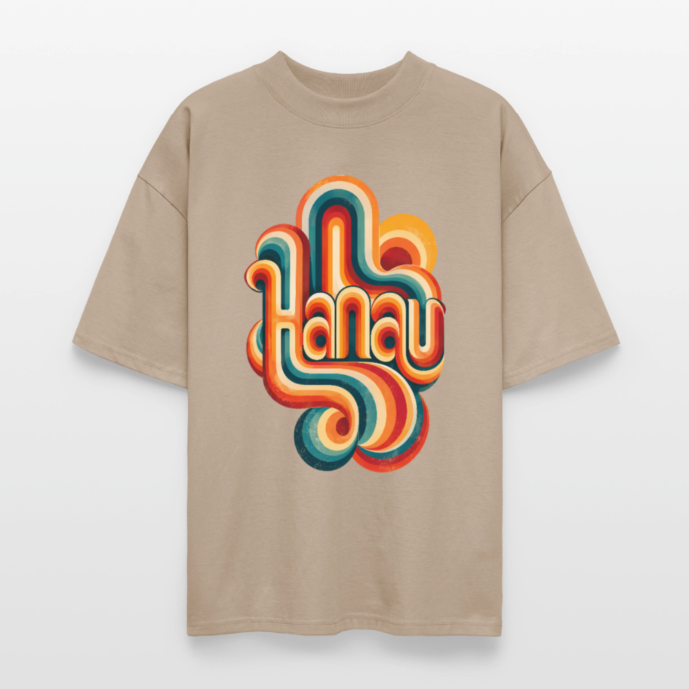 Hanau Retro – Oversized Unisex Bio T-Shirt - Steingrau