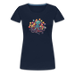 Lustiger Comic Oktopus mit Lollipops - Frauen Premium T-Shirts - Navy