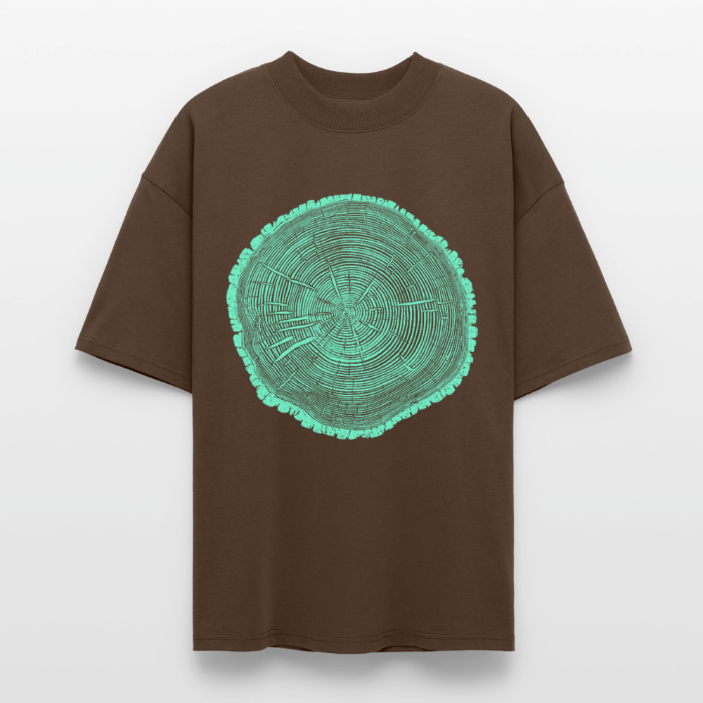 Tree Rings – Oversized Unisex Bio T-Shirt Blaster 2.0 - Dunkelbraun