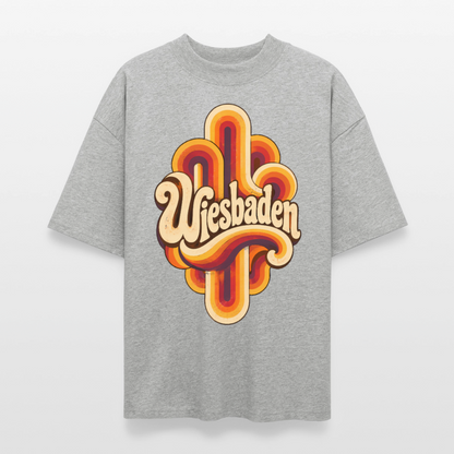 Wiesbaden Retro – Oversized Unisex Bio T-Shirt - Grau meliert