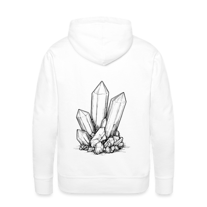 Berbau, Schlägel und Eisen, Bergkristall auf dem Rücken - Männer Premium Hoodie - by Artful Alchemist