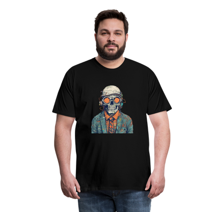 Cooles Skelett Portrait mit Sonnenbrille, Mütze - Männer Premium T-Shirt - by Artful Alchemist