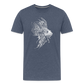 Rotfeuerfisch - Monochrom - Männer Premium T-Shirt - Blau meliert