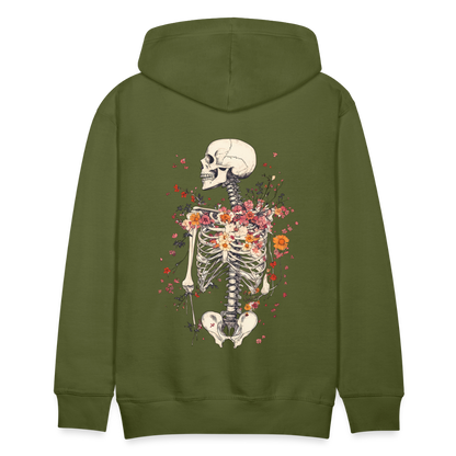 Skelett mit zarten Blumen im Boho Look - Männer Premium Hoodie - by Artful Alchemist