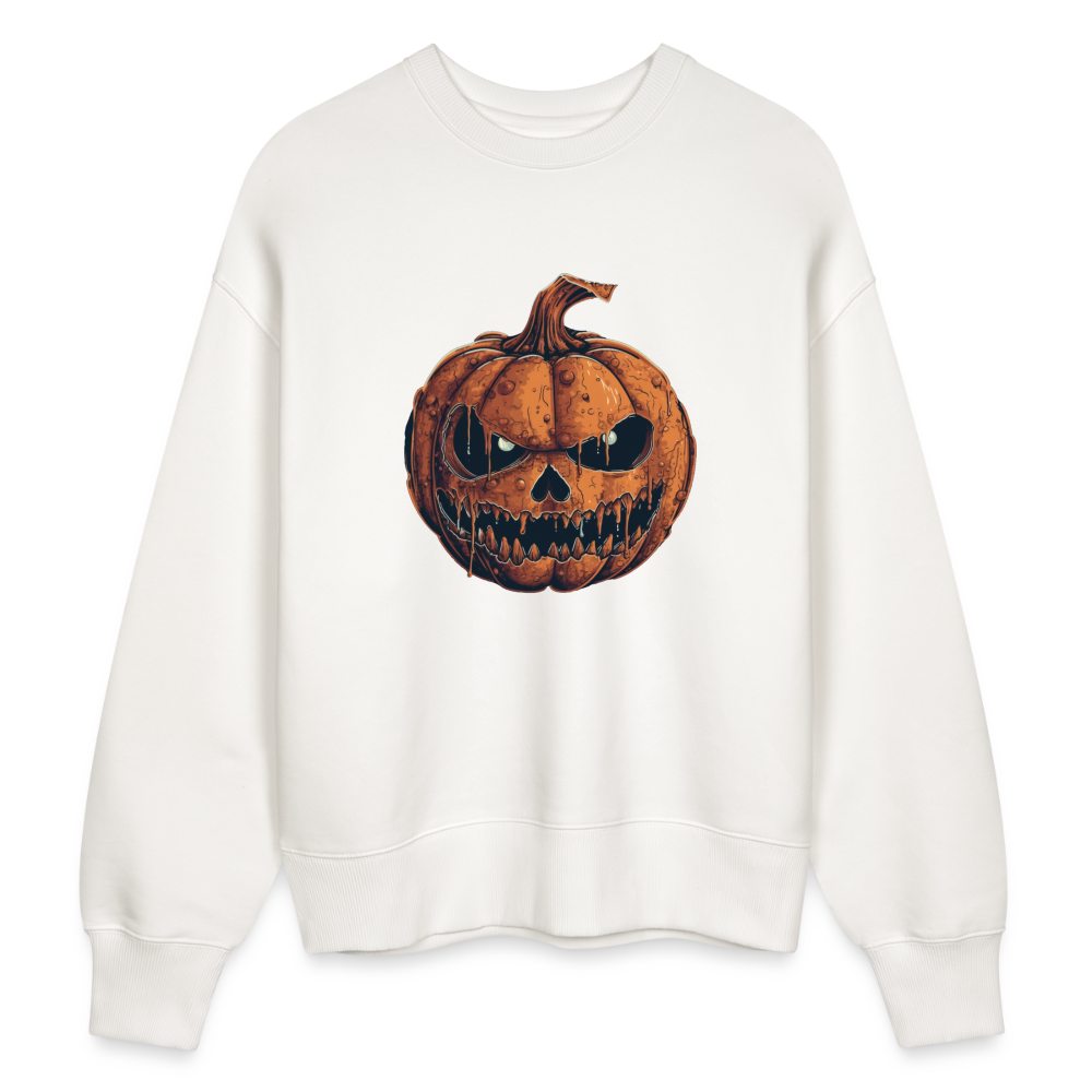 Gruseliger Horror Kürbis -Happy Halloween - Stanley/Stella Oversive Bio Pullover - nachhaltig - OFF WHITE