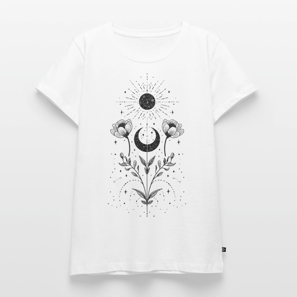 Celestial Bloom – Boho Moon & Sun - Frauen Premium Bio T-Shirt - by Artful Alchemist