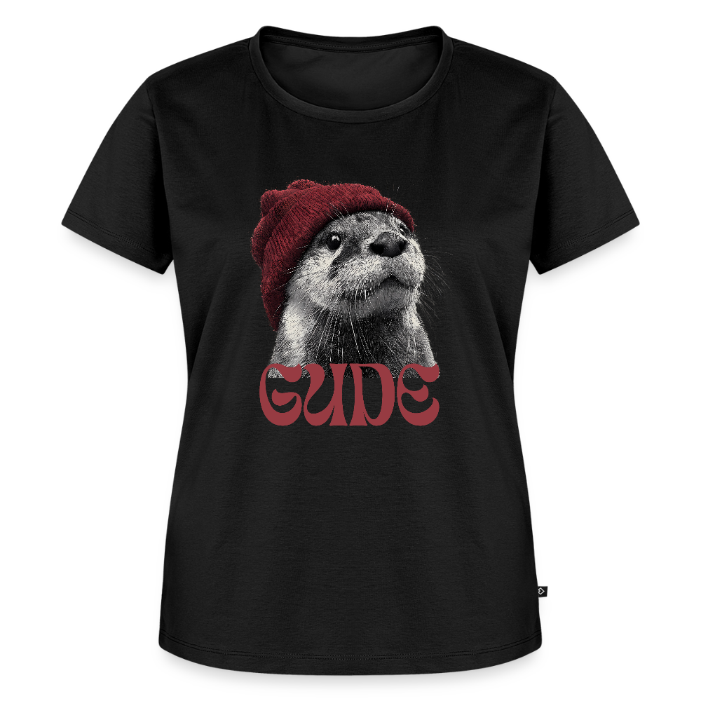 Gude Otter - Frauen Premium Bio T-Shirt - Schwarz