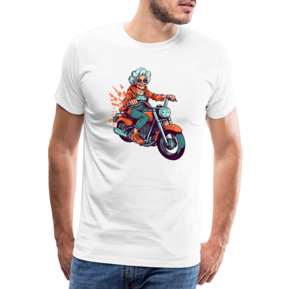 Coole alte Biker Oma - Motorrad Omi  - Männer T-Shirt - Weiß