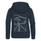 Lineart Oktopus im Rahmen - Frauen Premium Kaputzenjacke - Navy