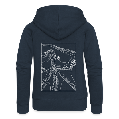 Lineart Oktopus im Rahmen - Frauen Premium Kaputzenjacke - by Artful Alchemist