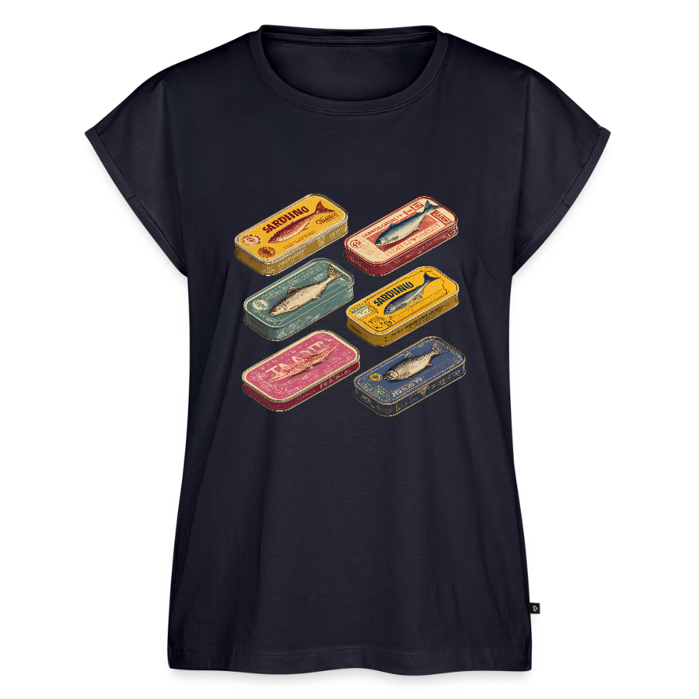 Vintage Sardine Collective - Frauen T-Shirt mit gerollten Ärmeln - by Artful Alchemist