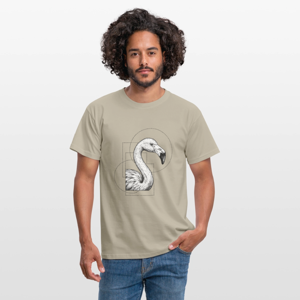 Geometric Grace – Modern Flamingo - Männer T-Shirt - by Artful Alchemist