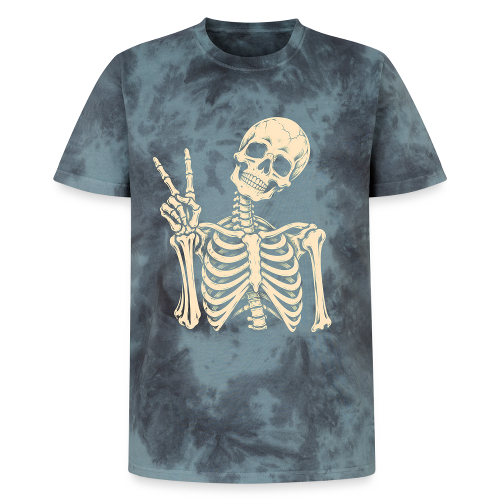 Peace Out – Unisex Premium Tie-Dye-T-Shirt - Schwarz/Blau