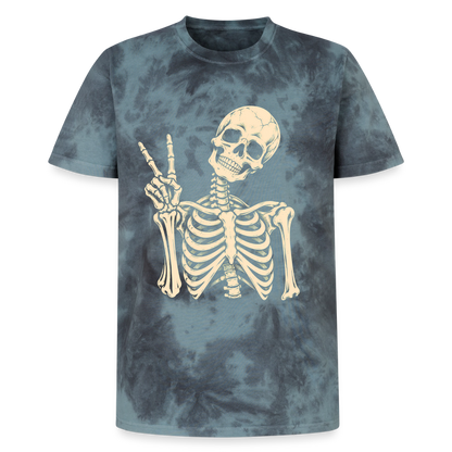 Peace Out – Unisex Premium Tie-Dye-T-Shirt - Schwarz/Blau