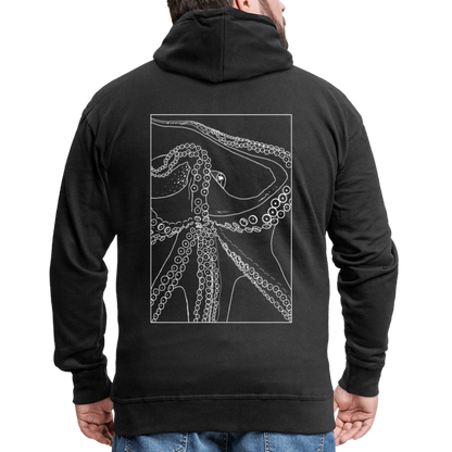 Lineart Oktopus im Rahmen - Männer Premium Kaputzenjacke - by Artful Alchemist