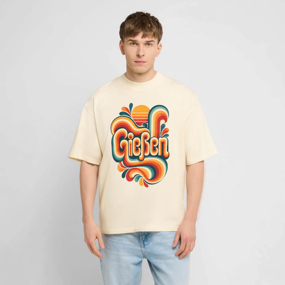 Gießen Retro – Oversized Unisex Bio T-Shirt - Natur