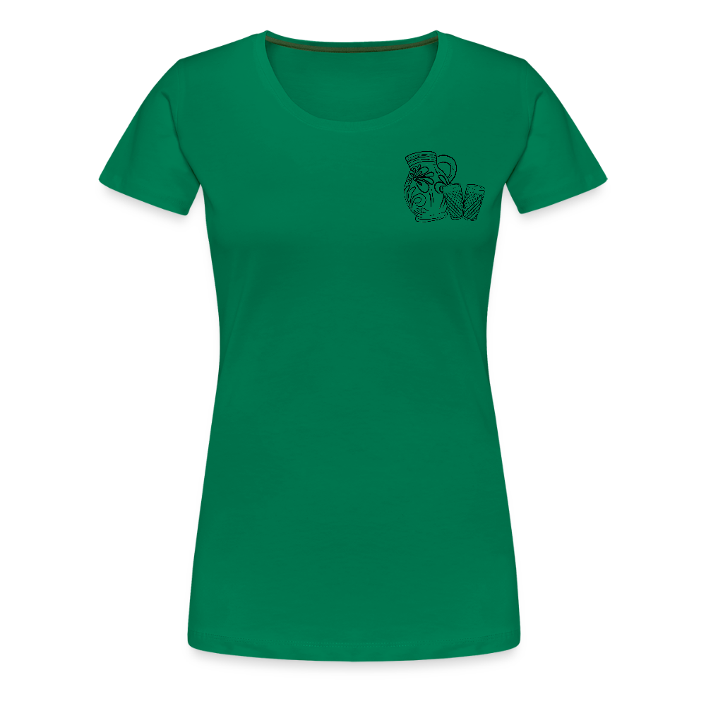 Bembel mit Gläsern  - Hessisch Mundart - Frauen Premium T-Shirt - Kelly Green