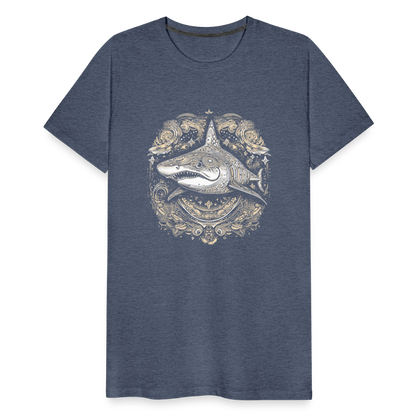 Cooler Hai mit Boho/Tribal Mustern - Männer Premium T-Shirts - by Artful Alchemist