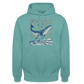 Kosmischer Wal – Retro Ocean Art - Unisex Hoodie - Pastelltürkis