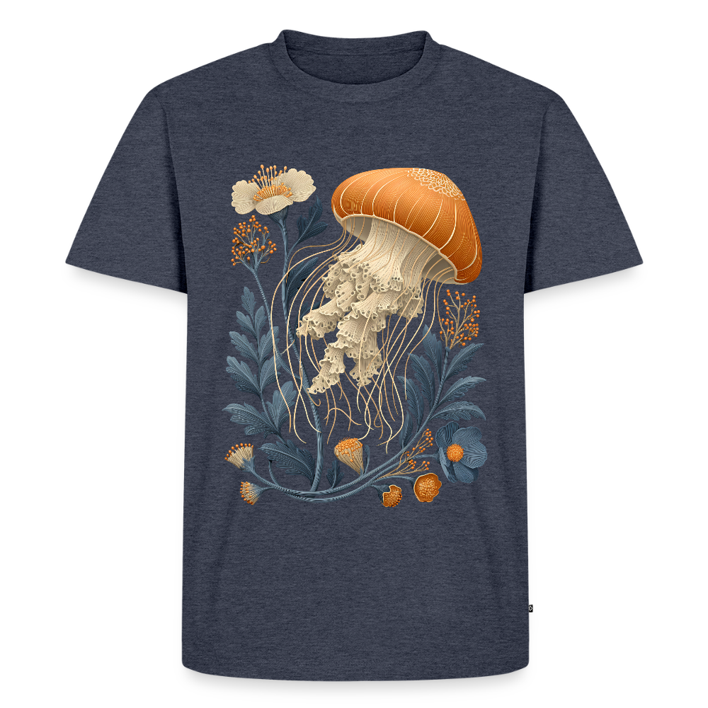 Florale Qualle - Männer Premium T-Shirt - Jeansblau 