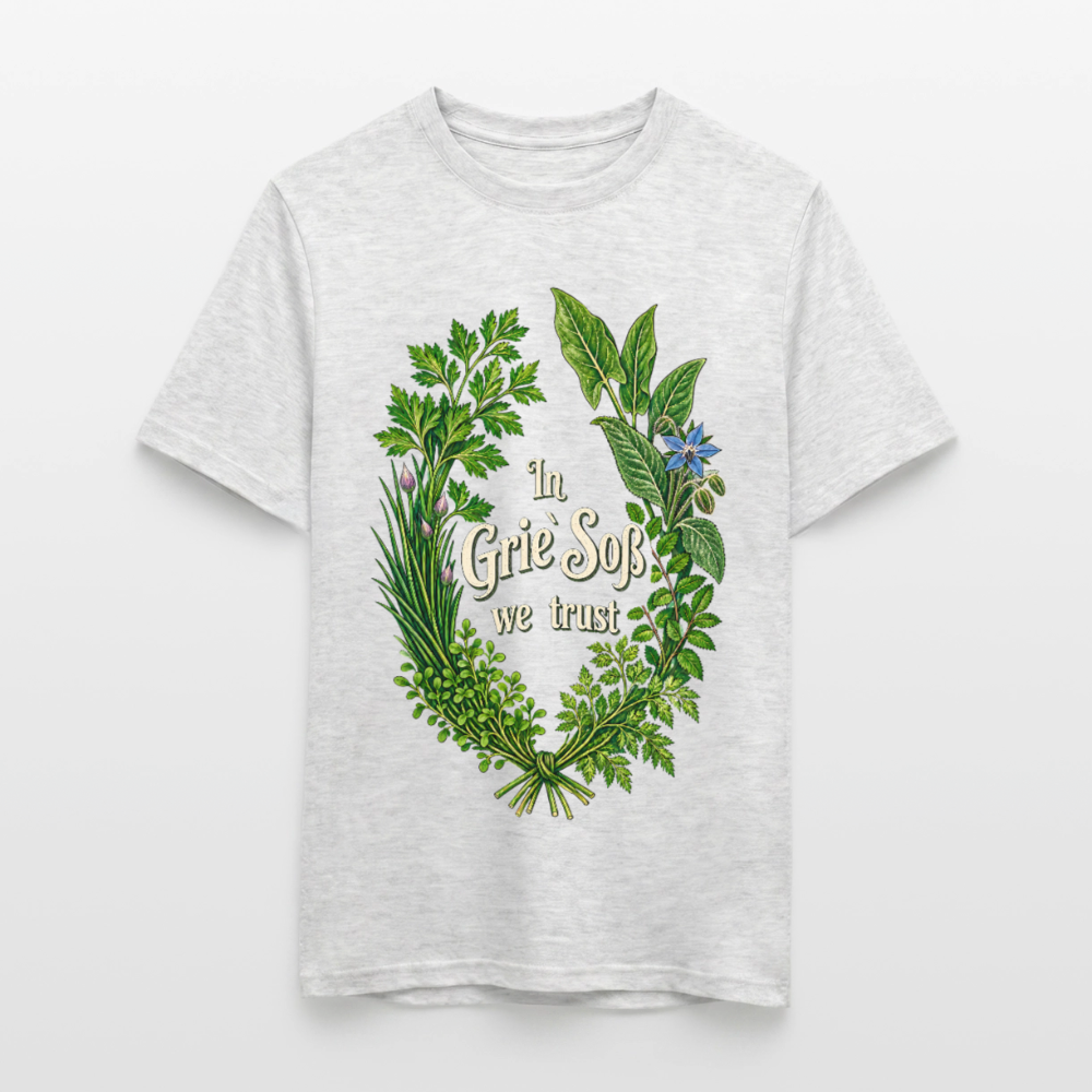 In Grie` Soß we trust - Männer T-Shirt - Grau meliert