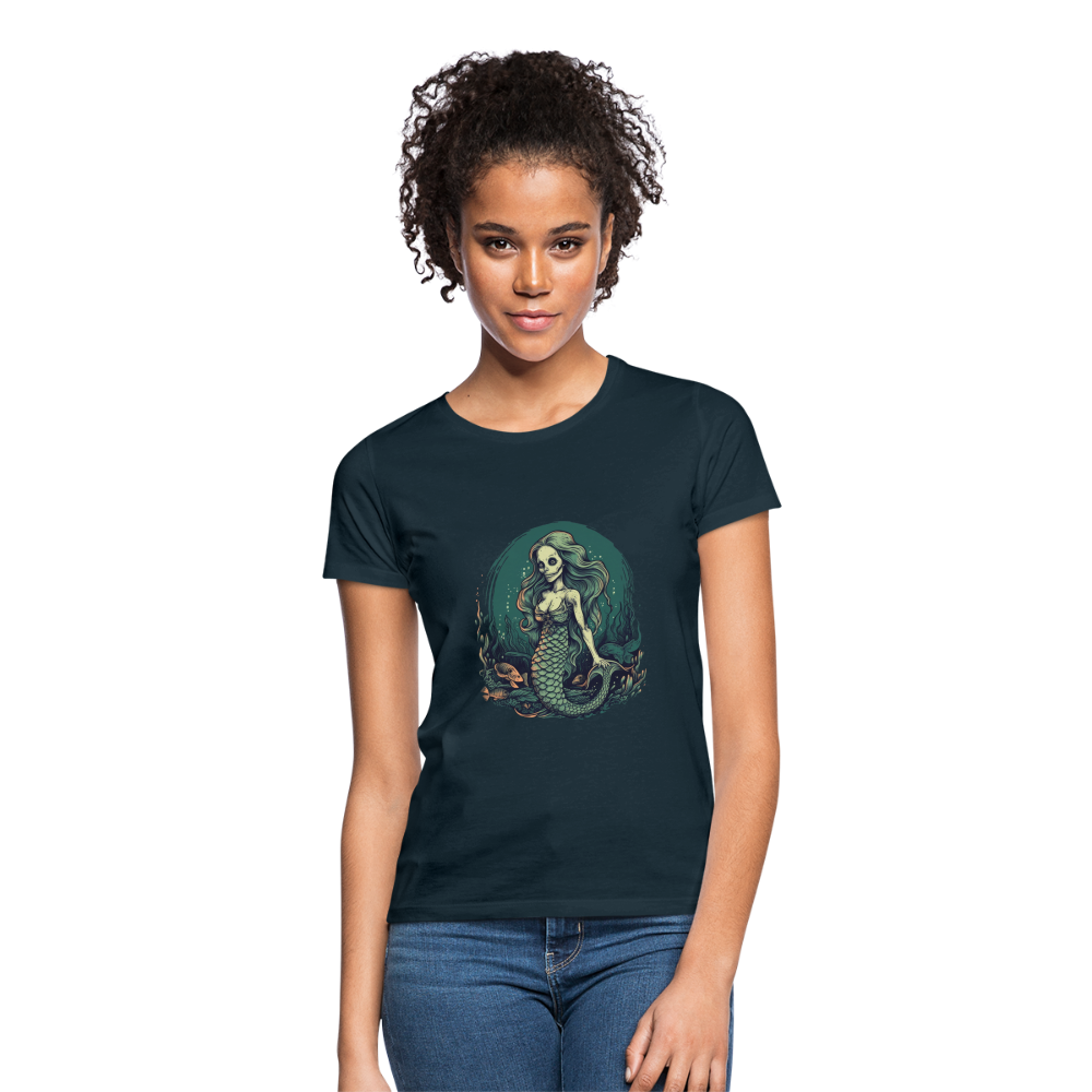 Comic Ghul Zombie Meerjungfrau - Frauen T-Shirt - Navy